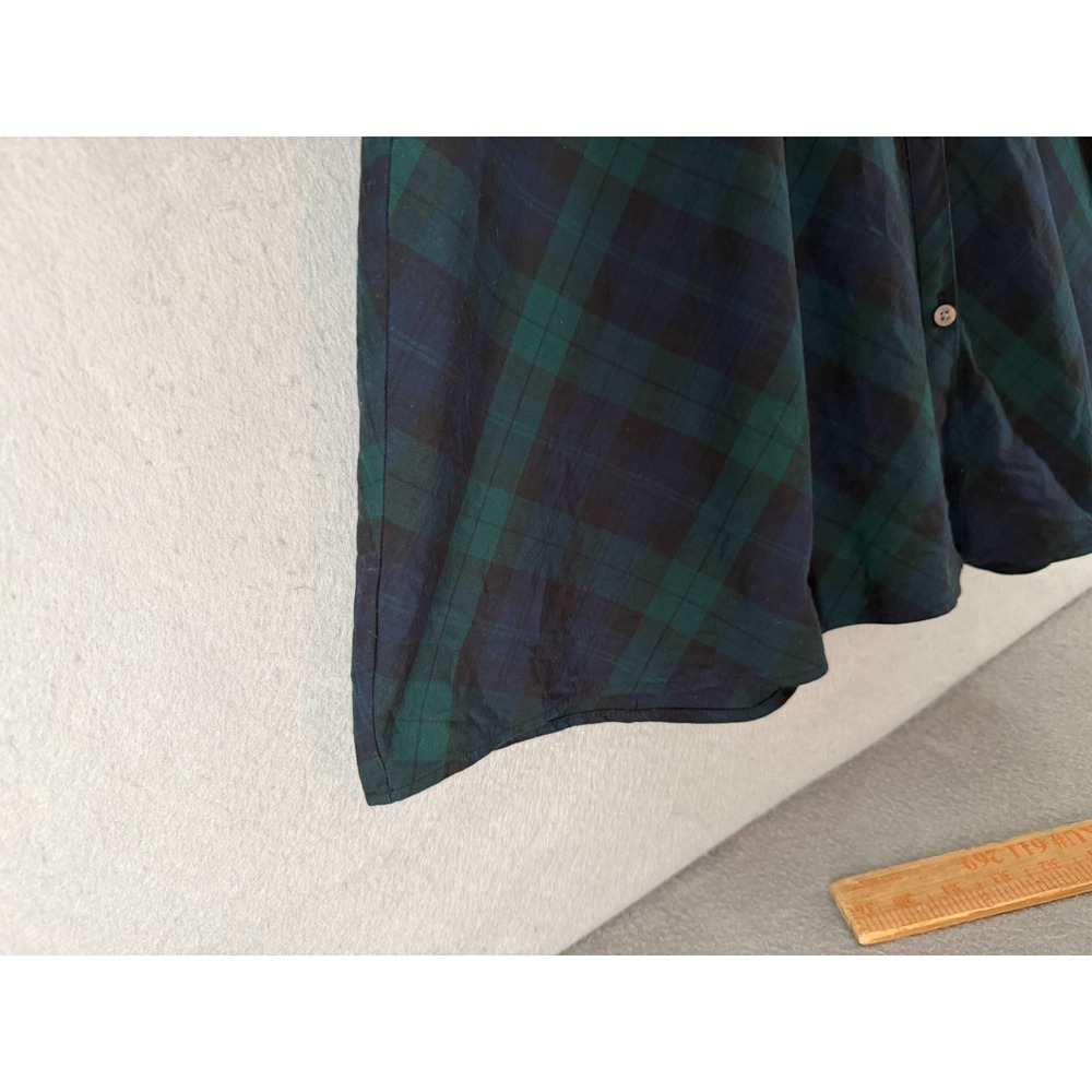 UNTUCKit Holly Shirt Dress Womens 4 Blue Green Tartan Dark Academia Heritage - Picture 2 of 16